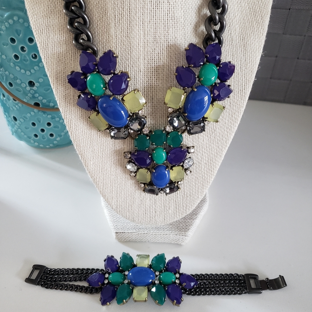 Peacock necklace bracelet Stella Dot